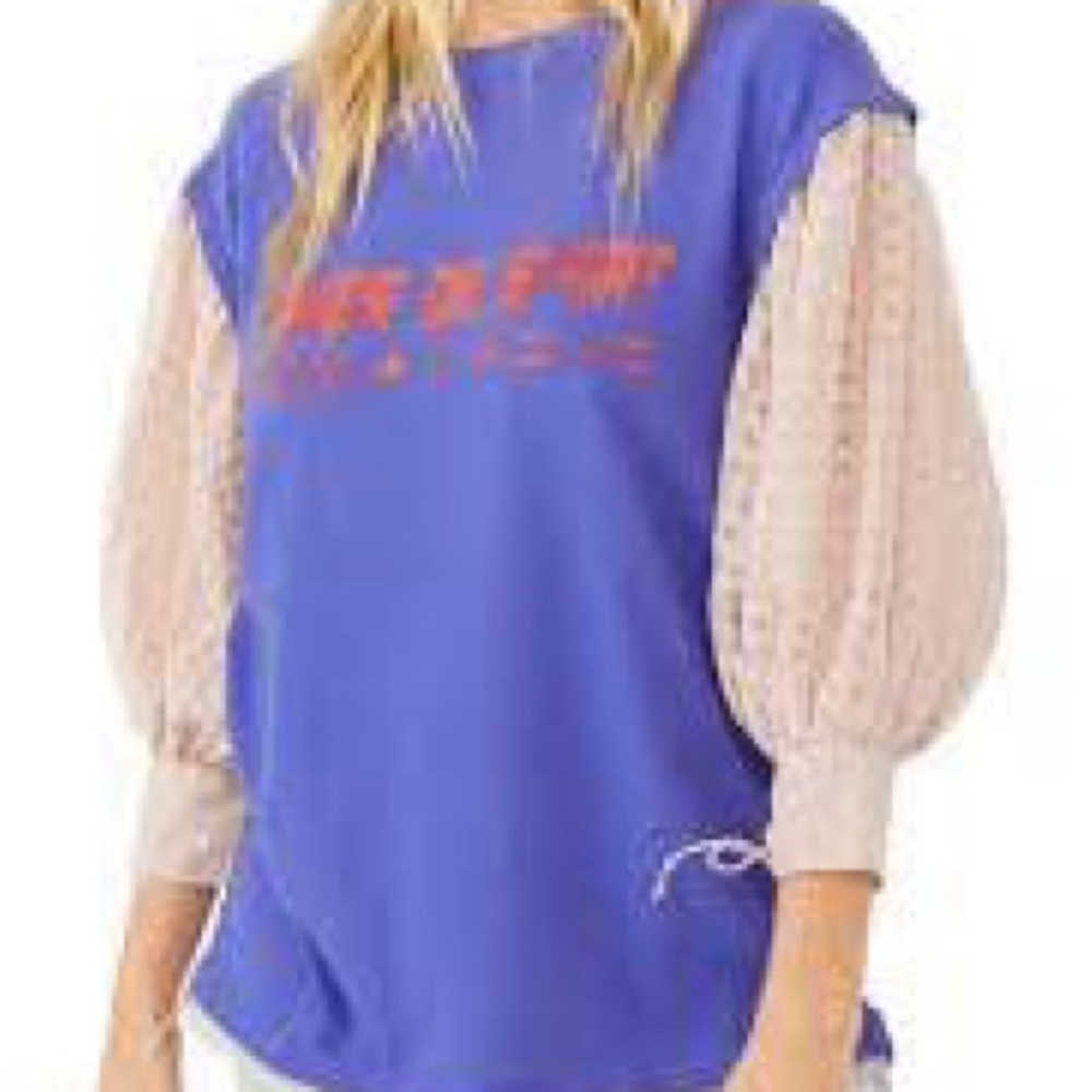 Free People Just Met Tee Blue Blush